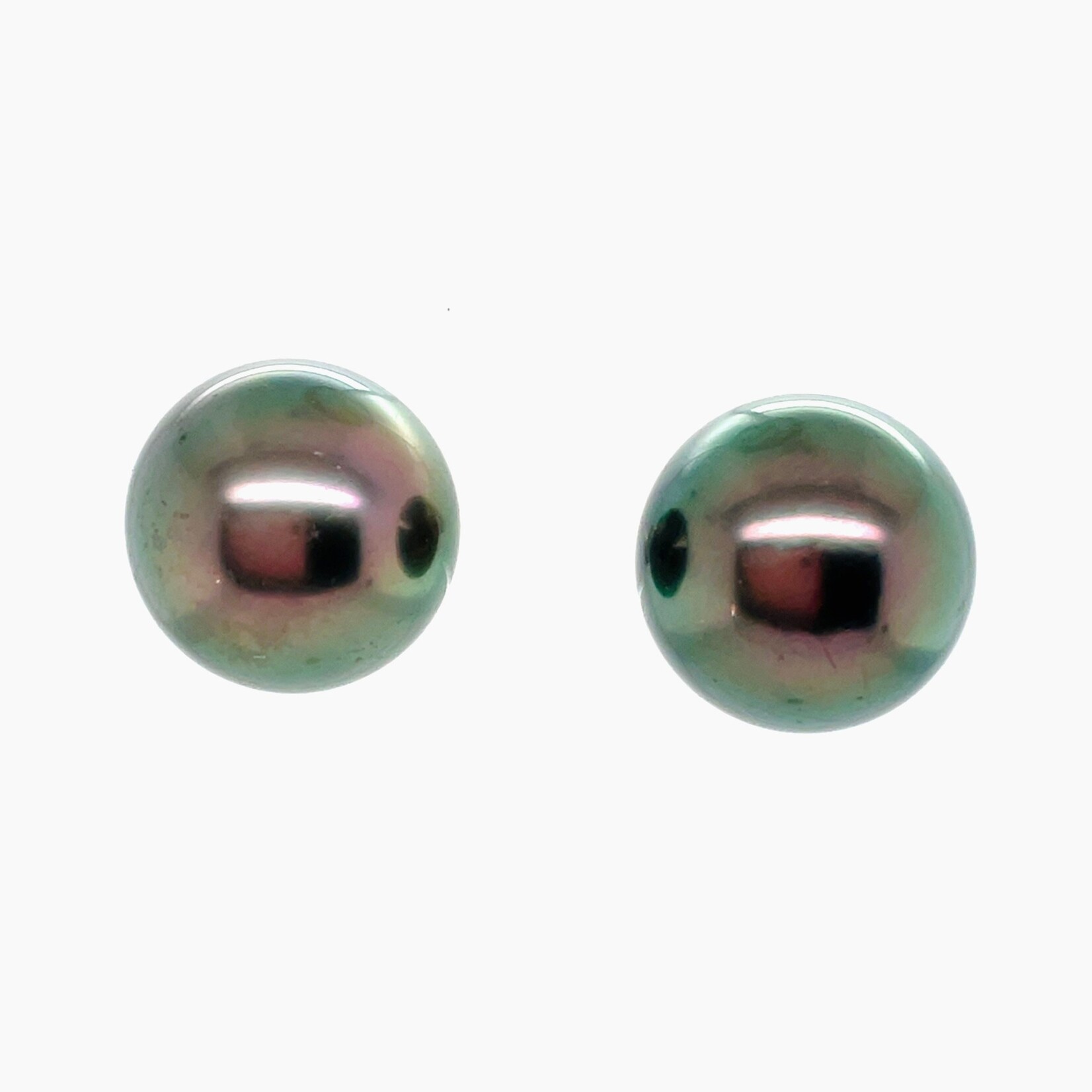 14KT WG 11mm Tahitian Pearl Earrings