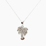Sterling Silver Palmetto CZ Pendant & Chain