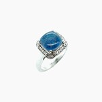 Silver White Opal Ring, Size 7