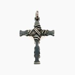 Vintage Oxidized Silver Cross, 2.25"
