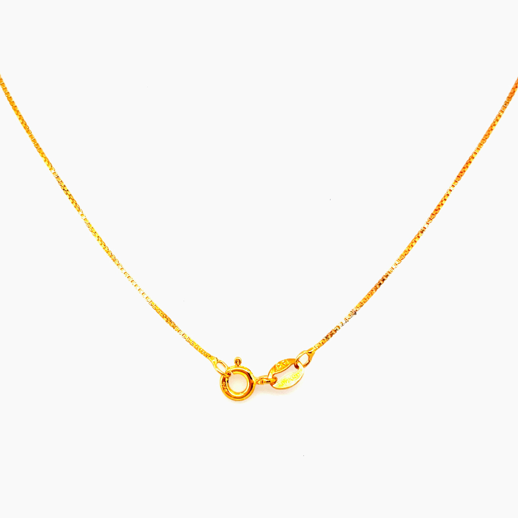 Silver Gold Plated Blue Stone Necklace, 16"