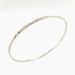 Silver Diamond Cut Bangle, Size M