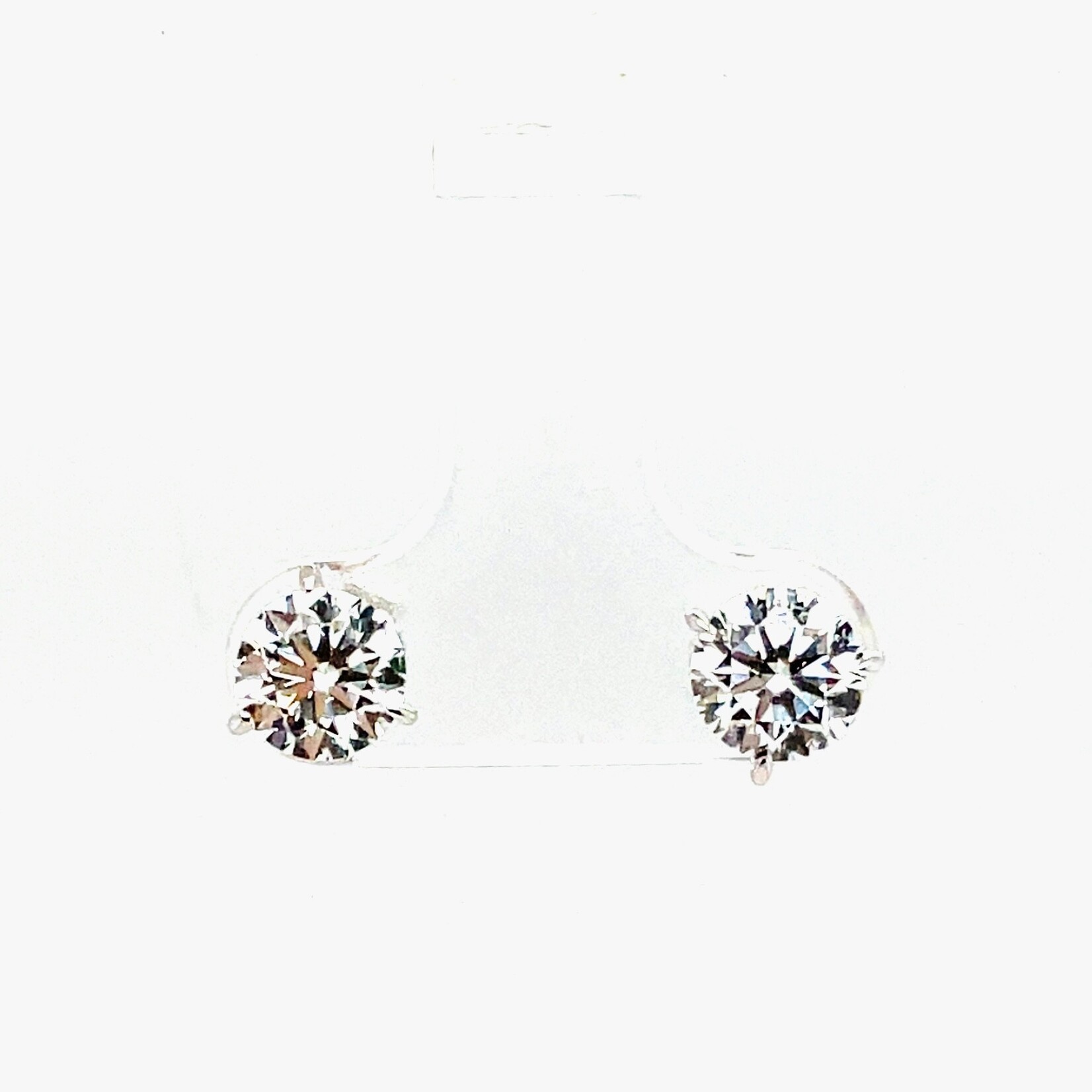 14 KT WG 2.00 Ctw Lab Diamond Round Stud Earring 6.5mm