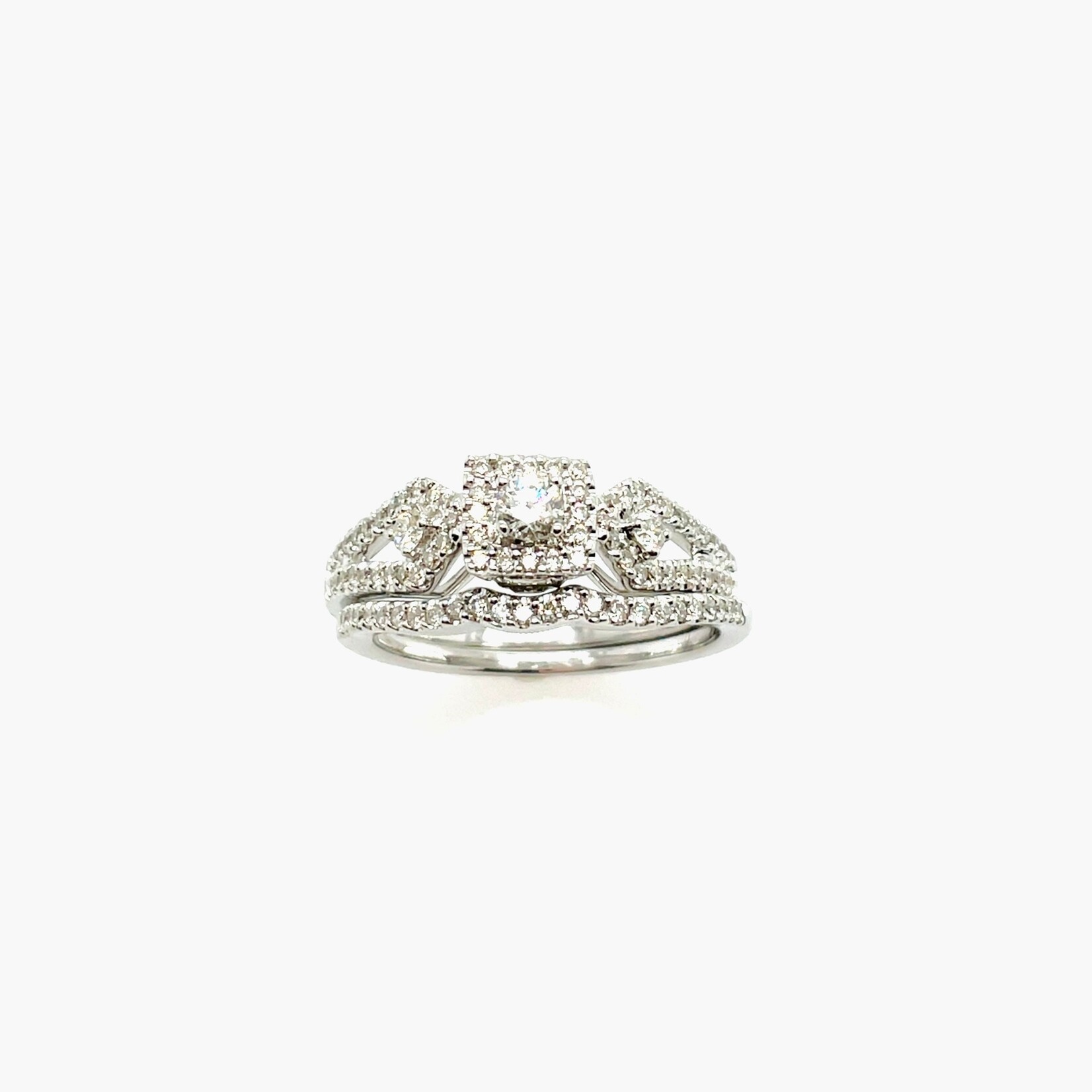 14KW Natural Diamond Bridal Set Size 7