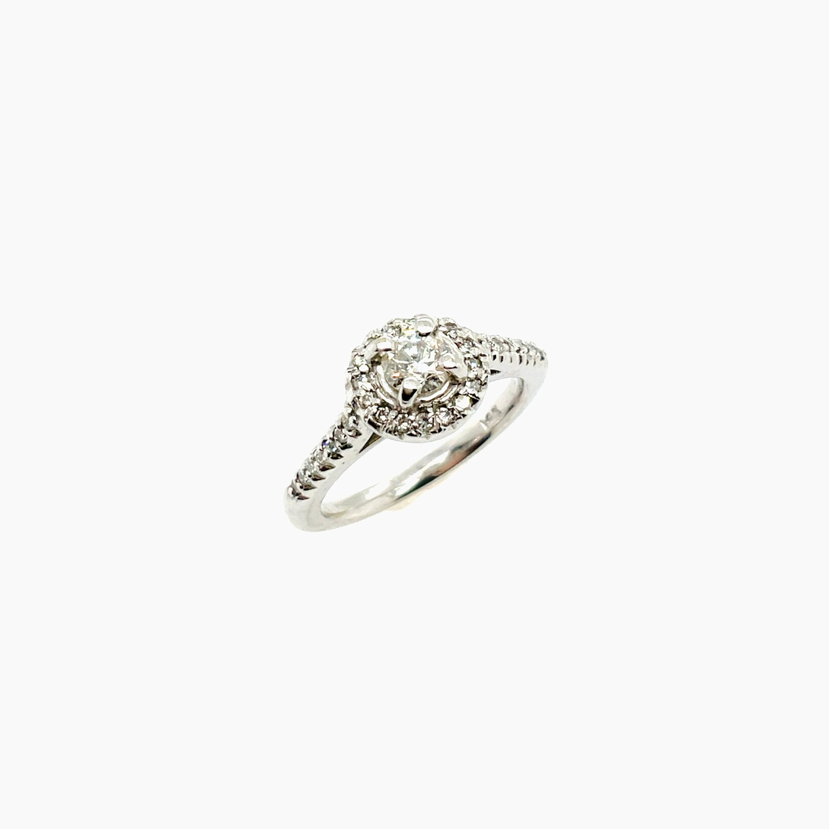14KW Halo Engagement Ring Size 6