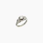 14KW  Fancy Halo Engagement Ring Size 5