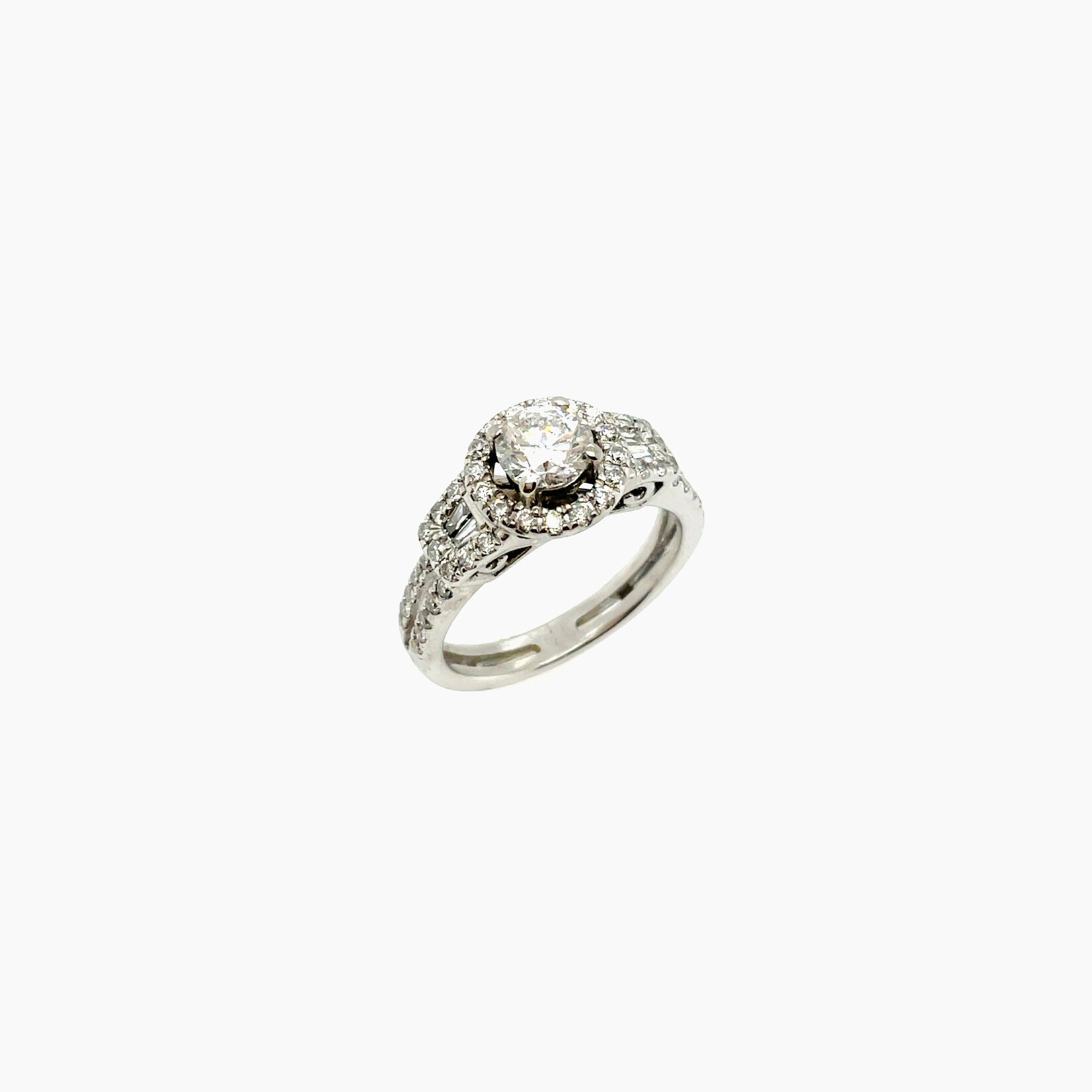 14KW  Fancy Halo Engagement Ring Size 5
