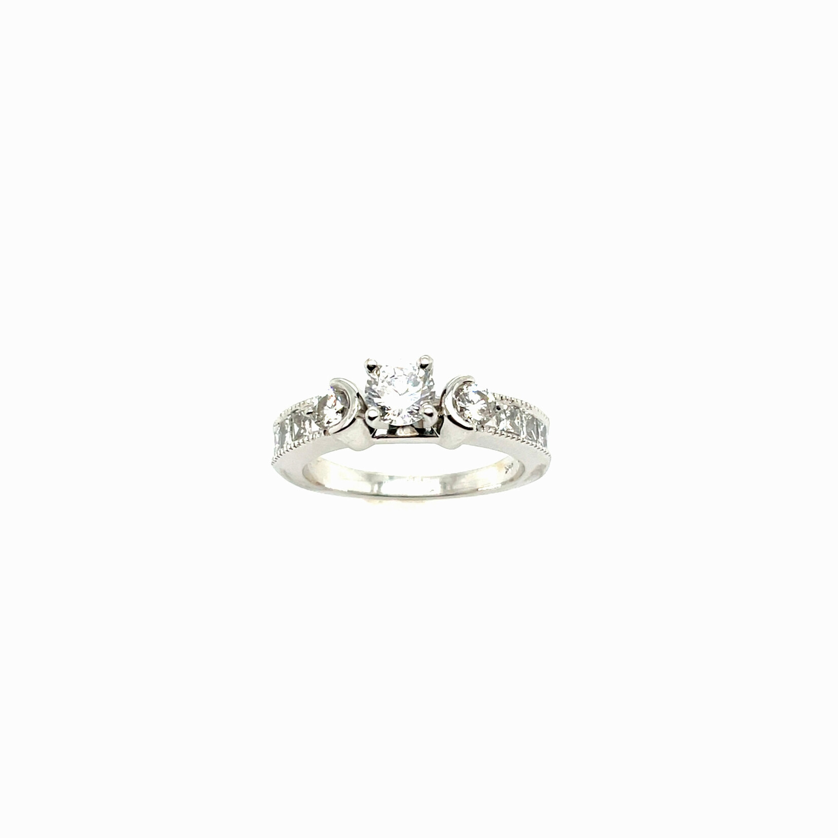 14KW Three Stone Engagement Ring Size 7