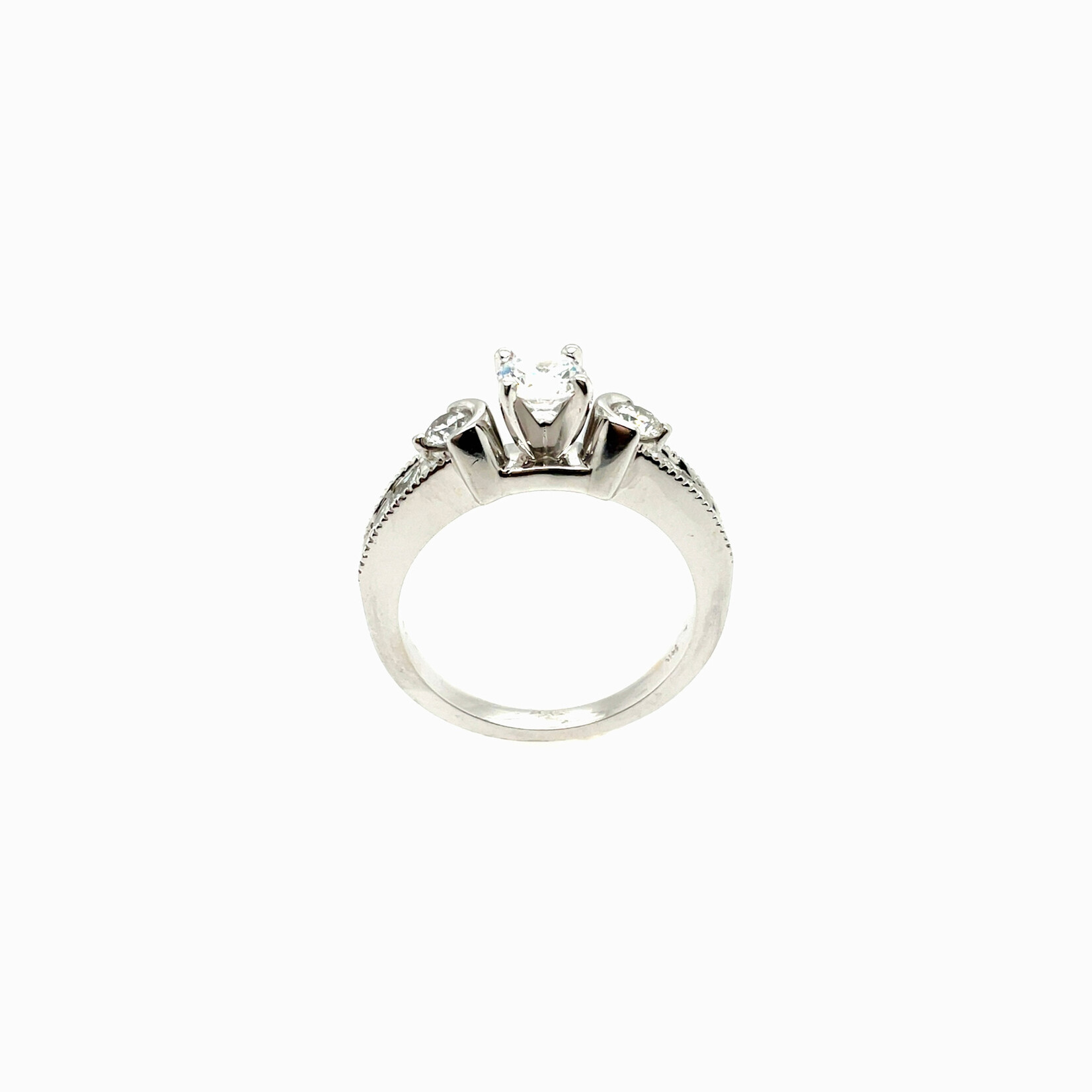 14KW Three Stone Engagement Ring Size 7