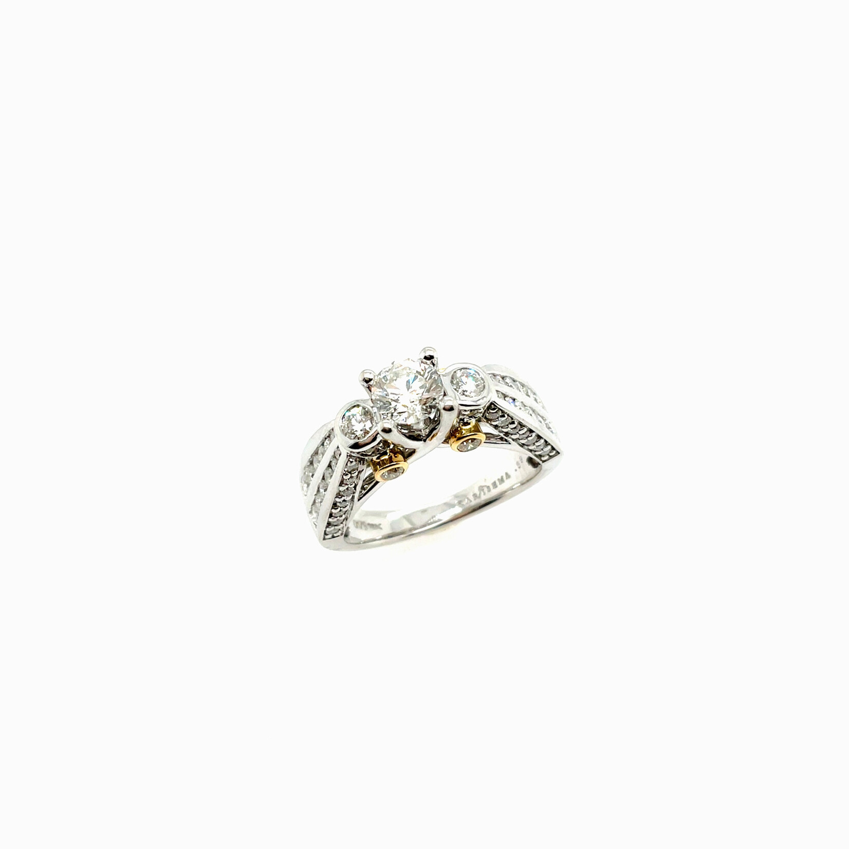 18KW  Fancy Two-tone Engagement Ring Size 7