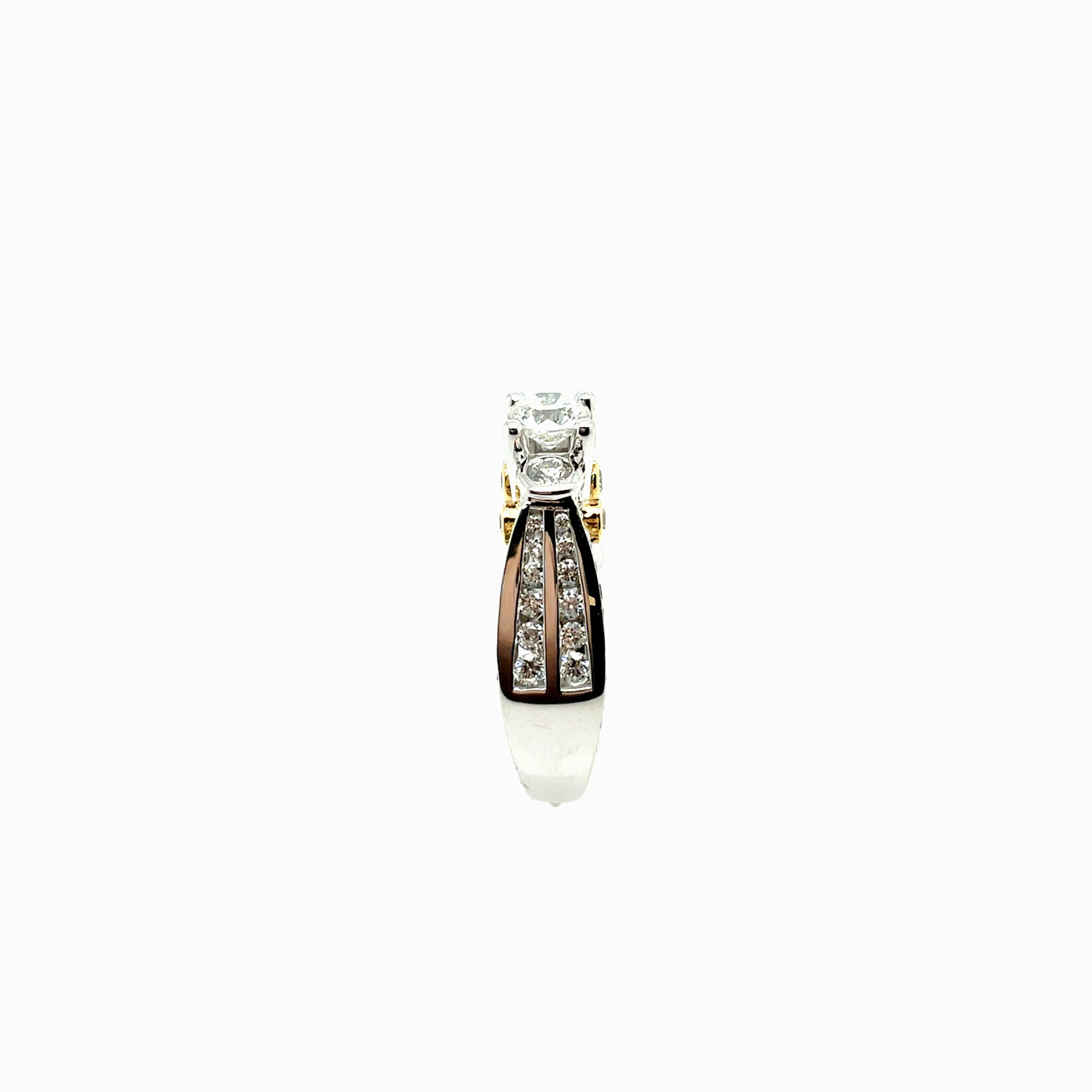 18KW  Fancy Two-tone Engagement Ring Size 7