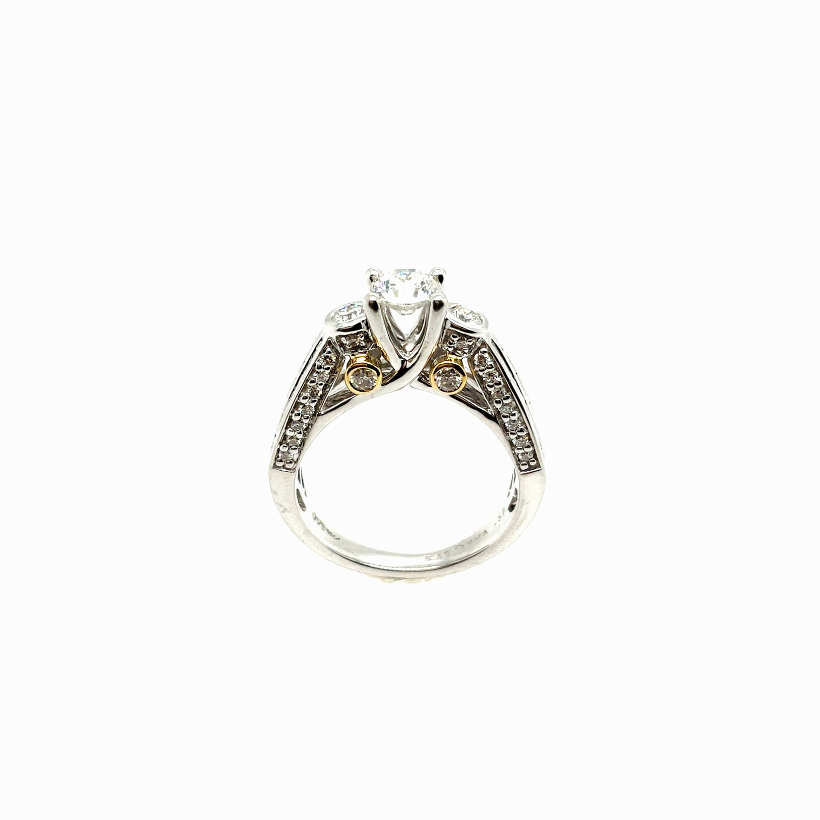 18KW  Fancy Two-tone Engagement Ring Size 7