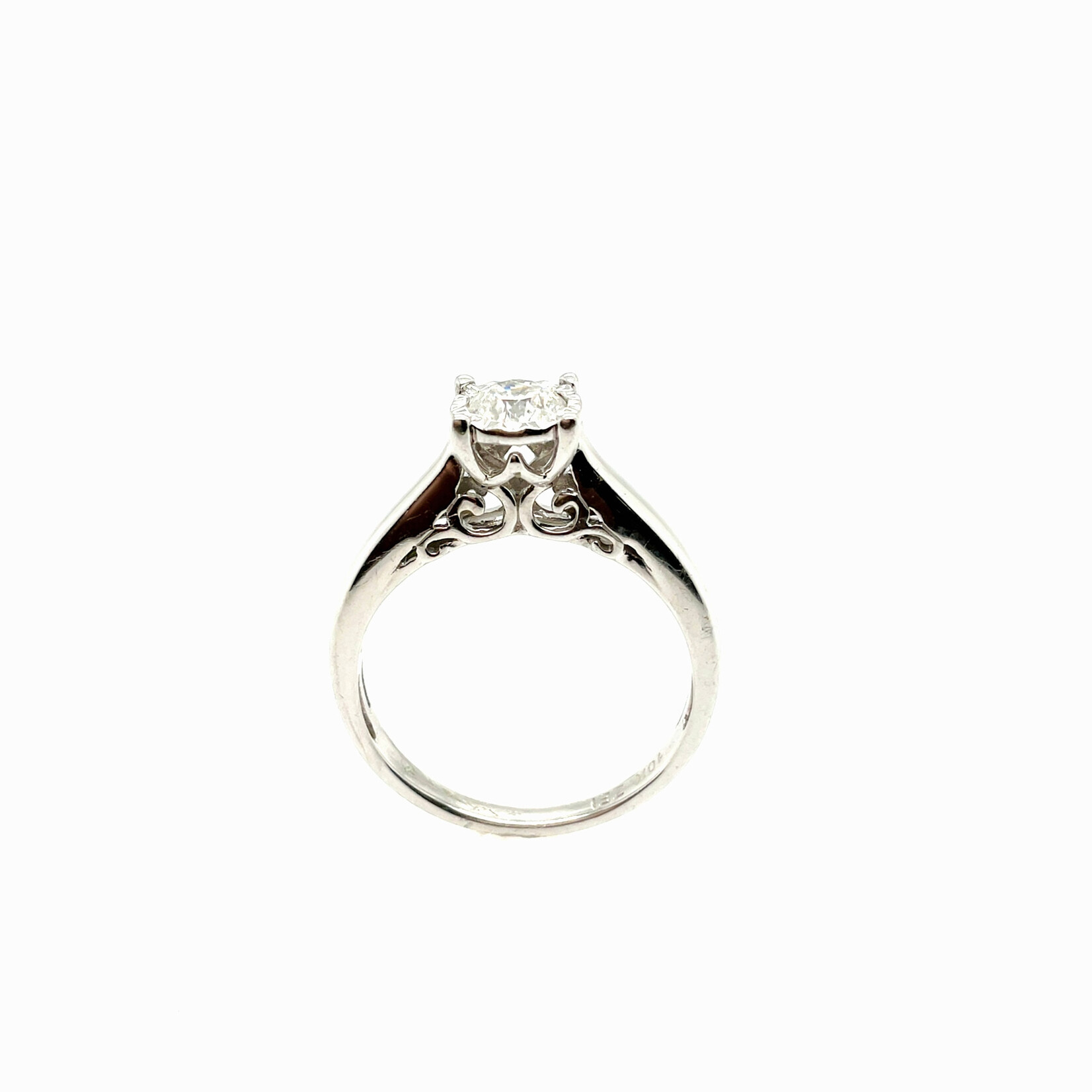 10Kt White Gold Engagement Size 7, 0.45Ctw