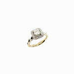 14KW Twisted Halo Engagement Ring Size 4.5