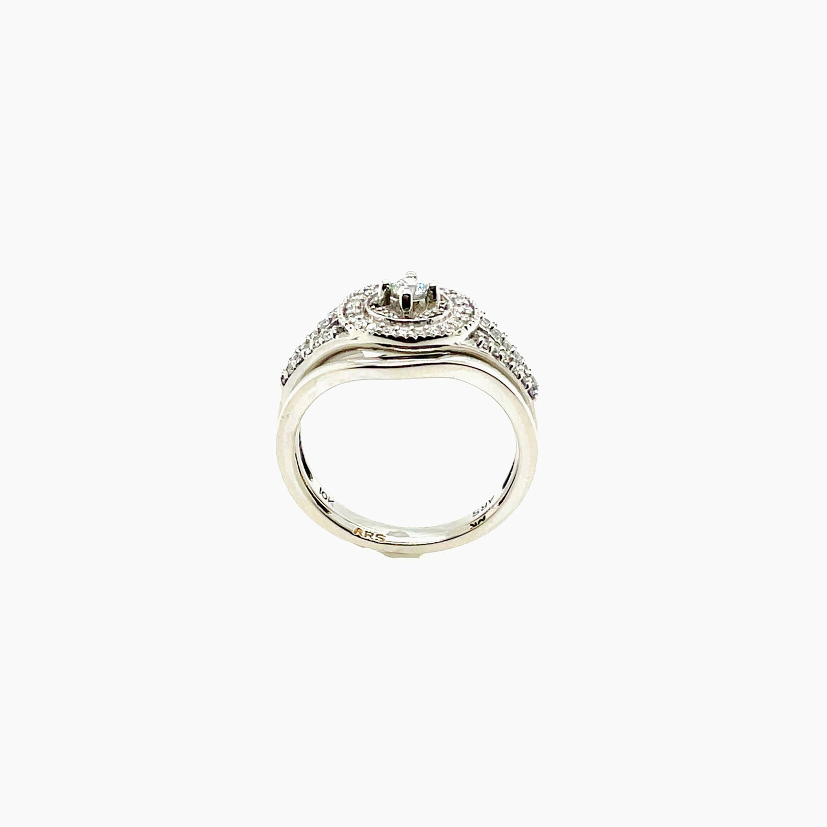 10K White Gold Diamond Ring Size 6.5