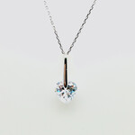 Sterling Silver 10mm Heart CZ Necklace