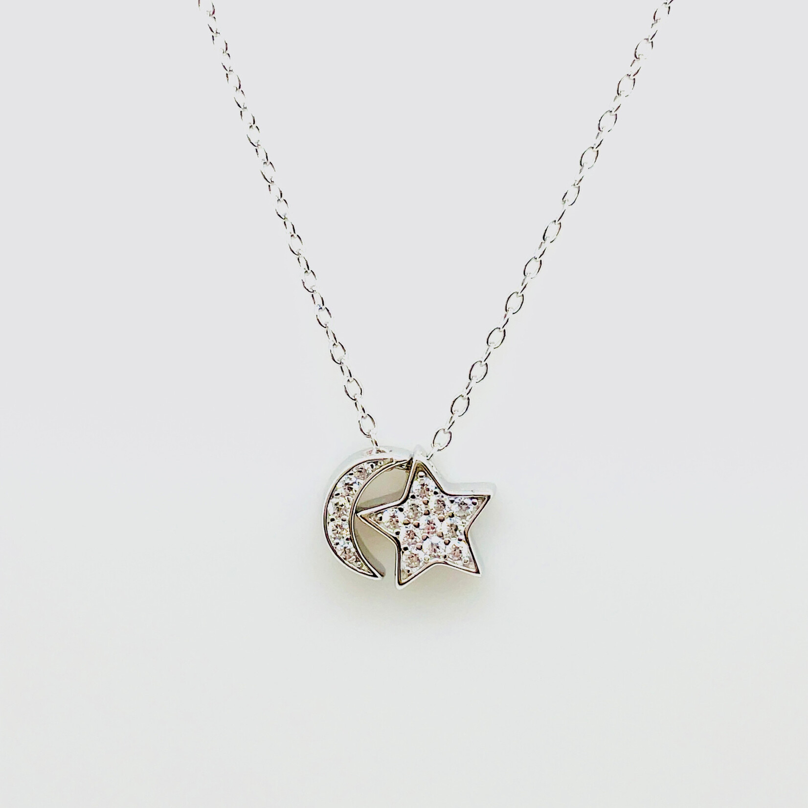 Sterling Silver Moon and Star Necklace