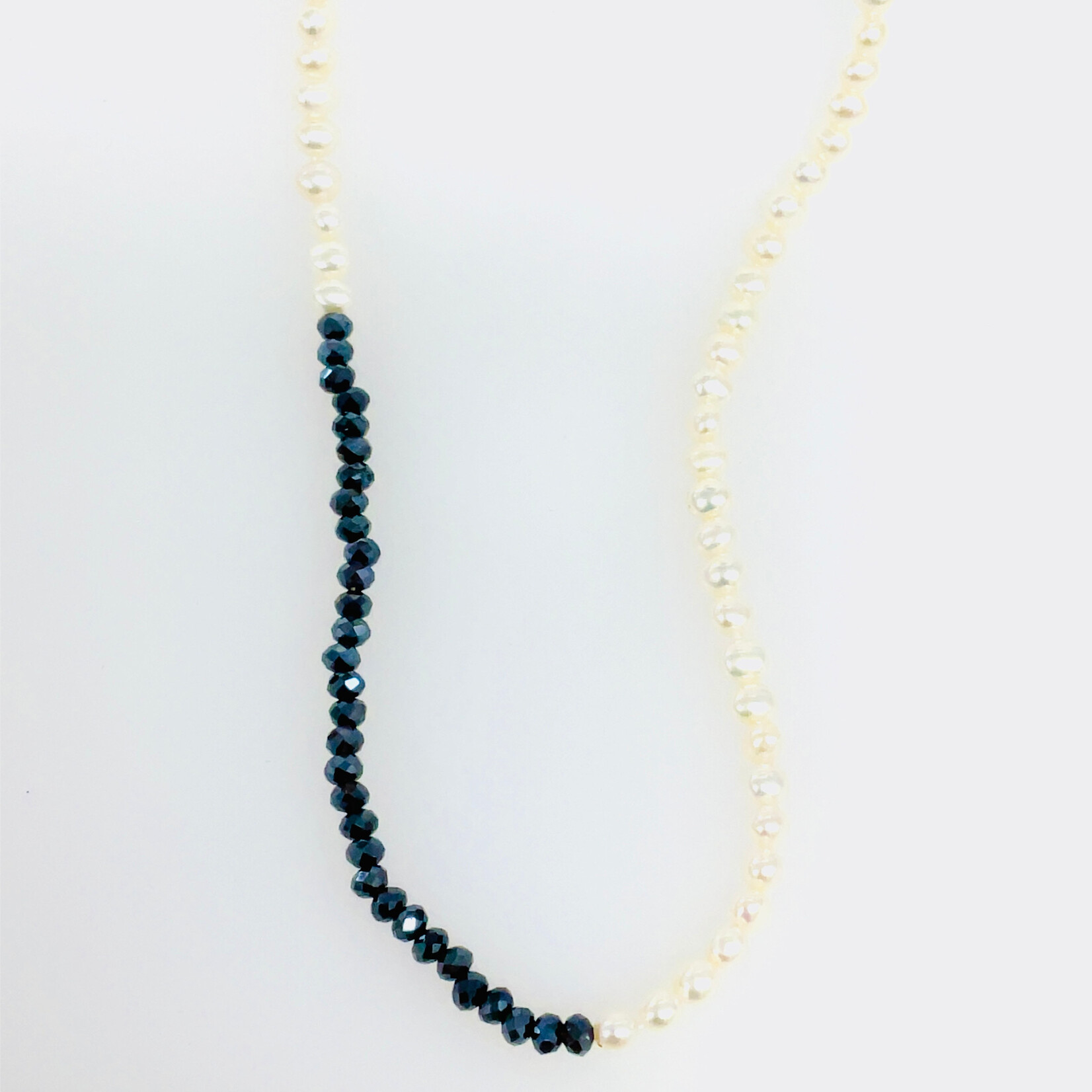 Sterling Silver Pearl and Crystal Necklace