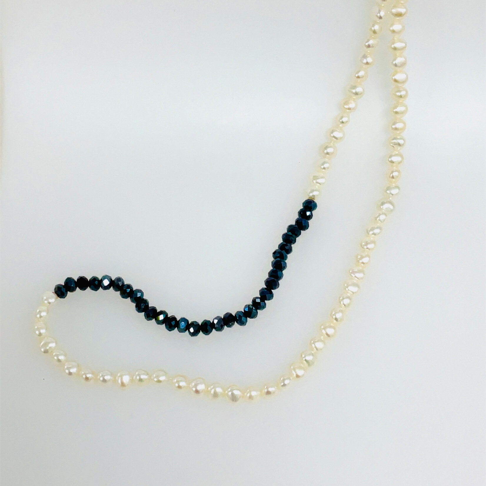 Sterling Silver Pearl and Crystal Necklace