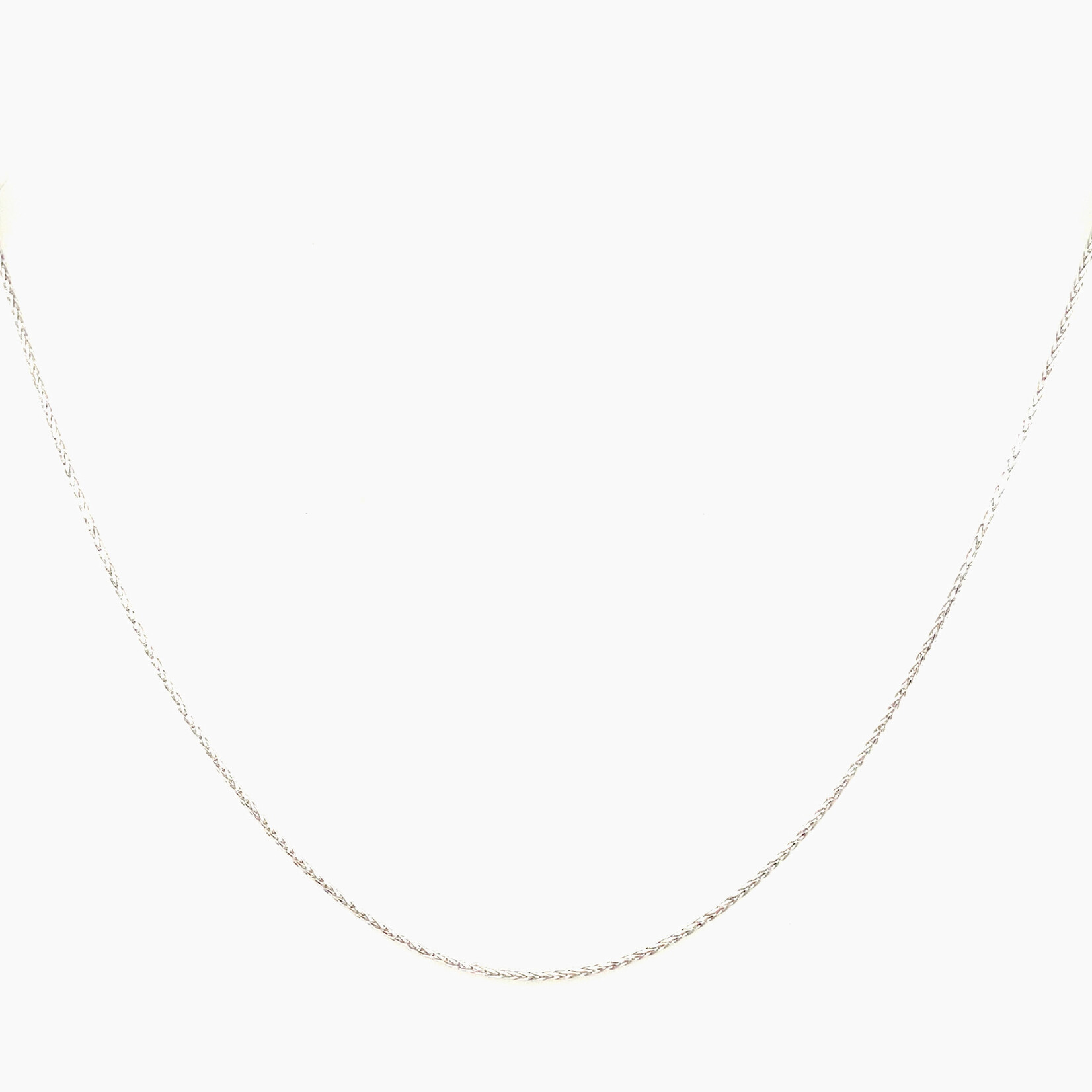 14K White Gold Baby Wheat Chain, 18