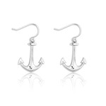 Sterling Silver Anchor Dangling Earrings