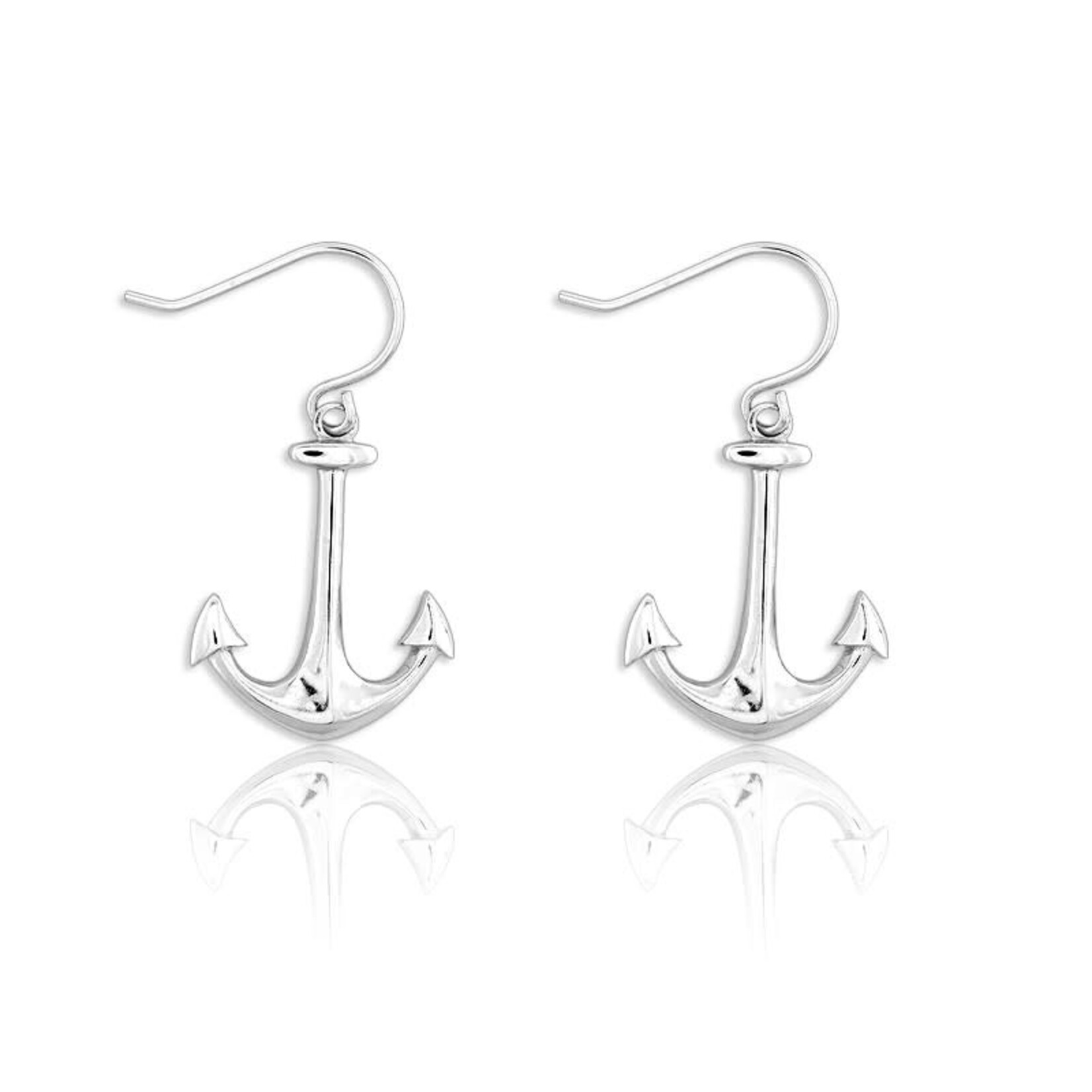 Sterling Silver Anchor Dangling Earrings