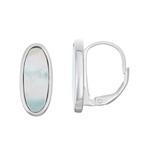 Sterling Silver Oval MOP Earrings