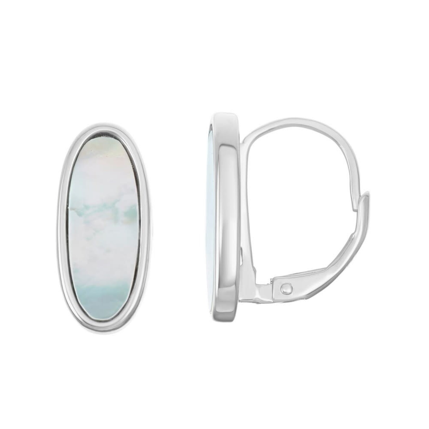Sterling Silver Oval MOP Earrings