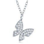 Small CZ Butterfly Necklace .925