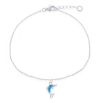 Blue Inlay Opal Dolphin Anklet