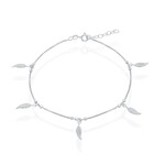 Dangling Leaf Anklet, Sterling Silver