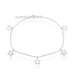Dangling Starfish Cut-Out Anklet .925