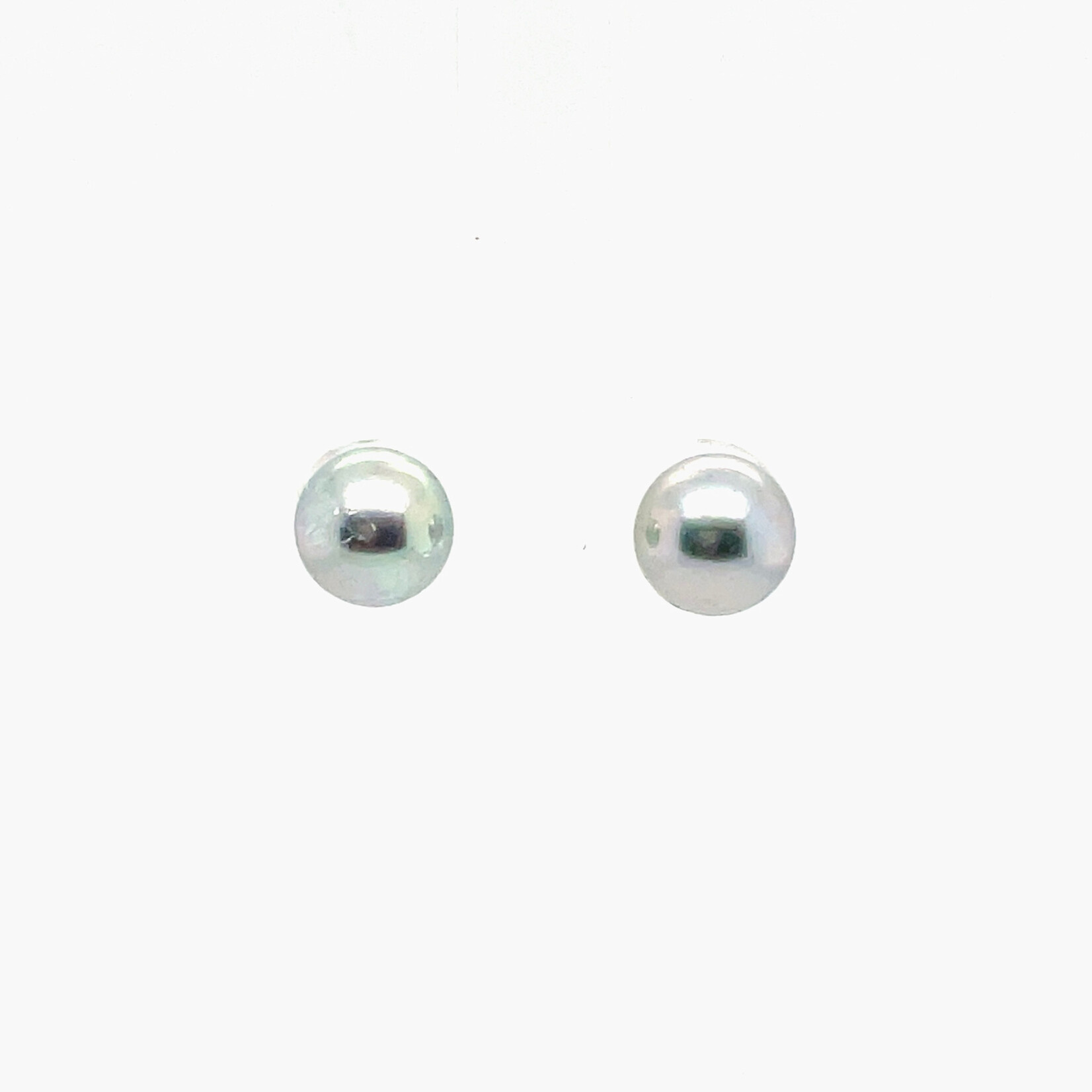 Silver Stud Grey Pearl Earrings