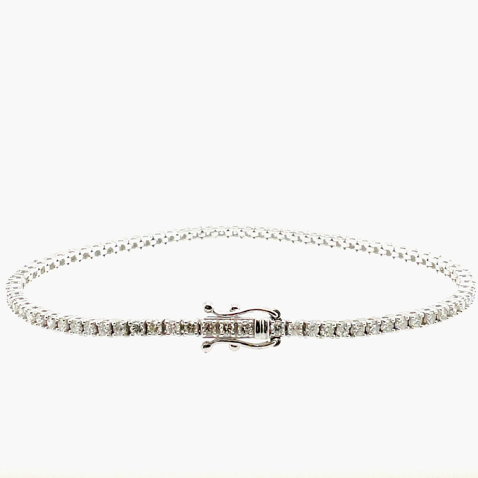 14K White Gold 2. Ct Tw Diamond Tennis Bracelet Size 7