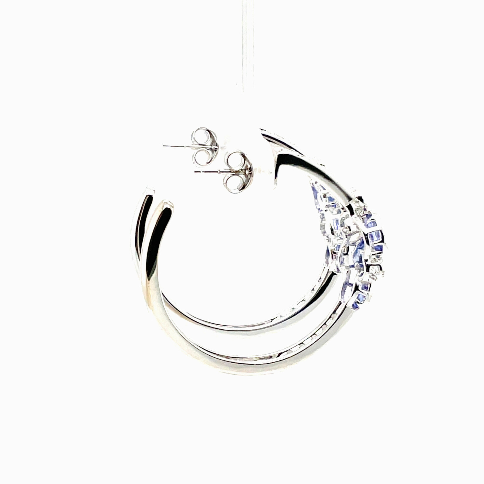 Sterling Silver Tanzanite & White Topaz Earrings