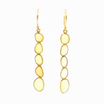 Yellow Plated Sterling Silver Opal Earrings