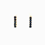 Yellow Gold Plated Sterling Silver Blue Sapphire Earrings