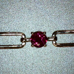 Sterling Silver Created Ruby Bracelet 7"