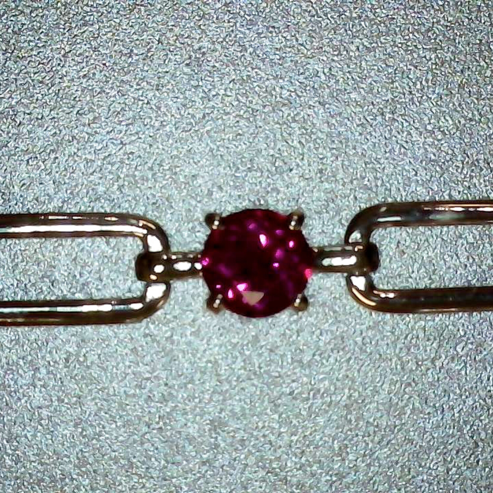 Sterling Silver Created Ruby Bracelet 7"