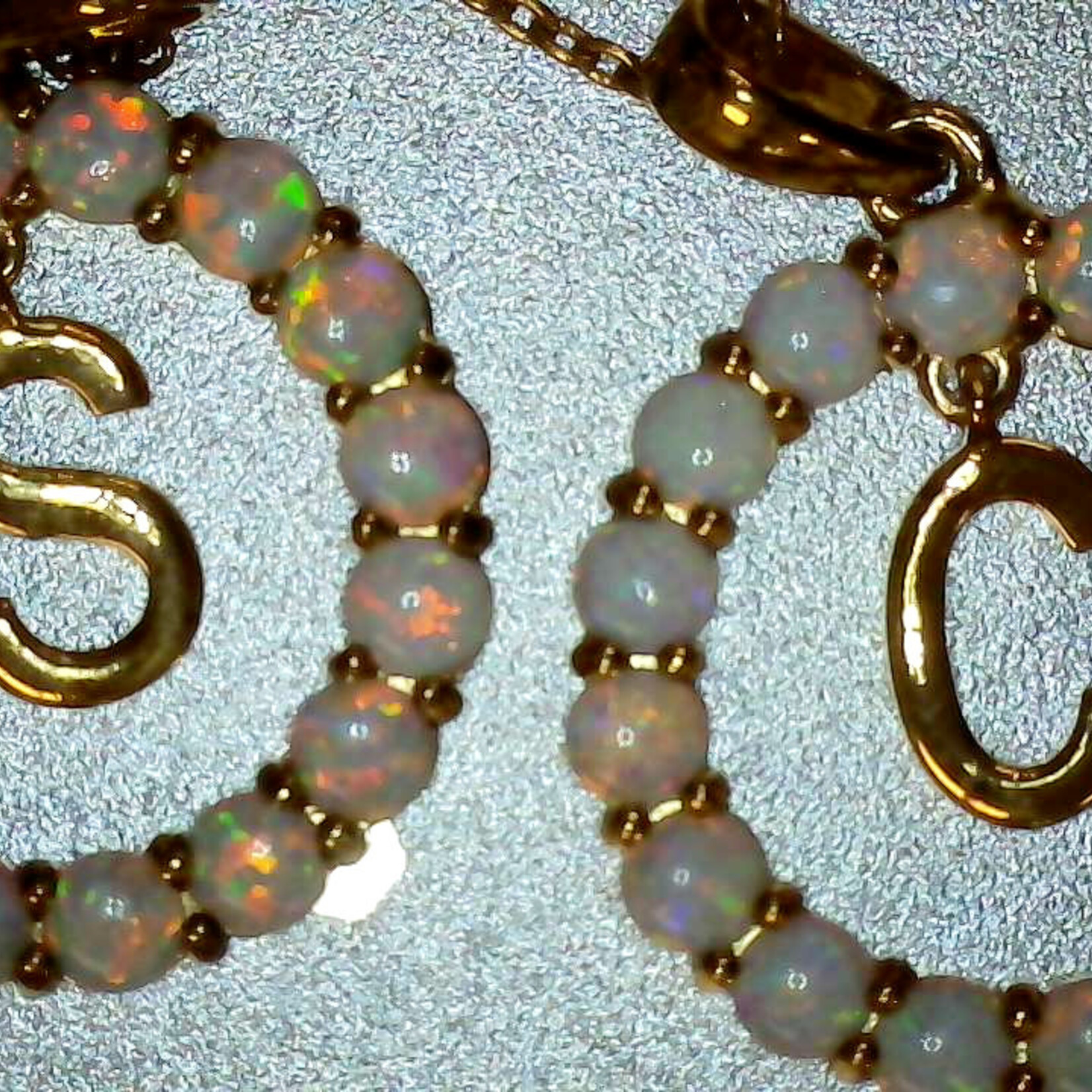 925 18" Yellow Gold Plated Created Milky Opal Pendant