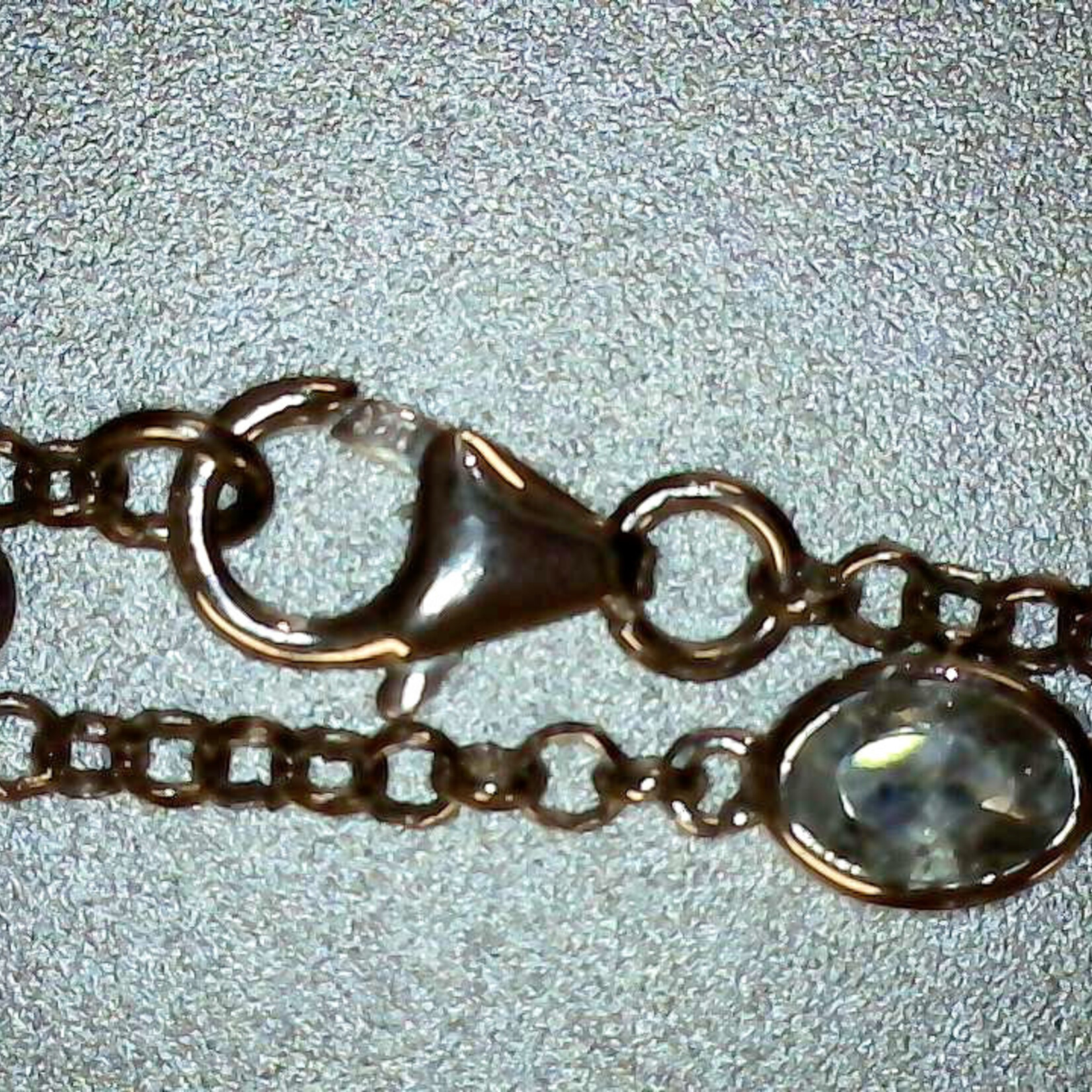 Sterling Silver  18" Aquamarine White Zirconium Necklace