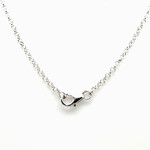 Sterling Silver  18" Aquamarine White Zirconium Necklace