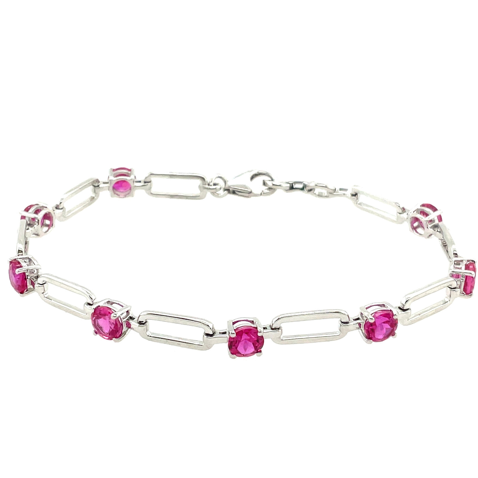 Costar Sterling Silver Created Ruby Bracelet 7"