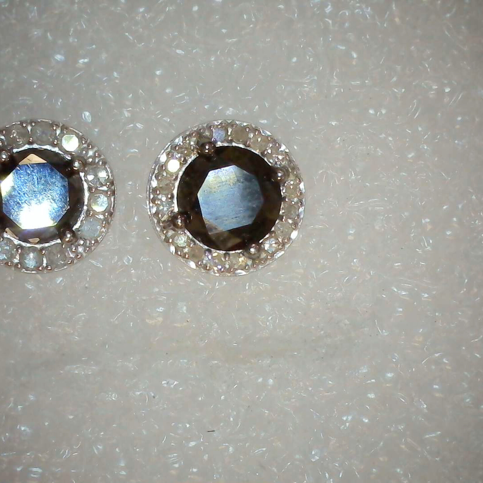 Sterling Silver Black and White Diamond Earrings