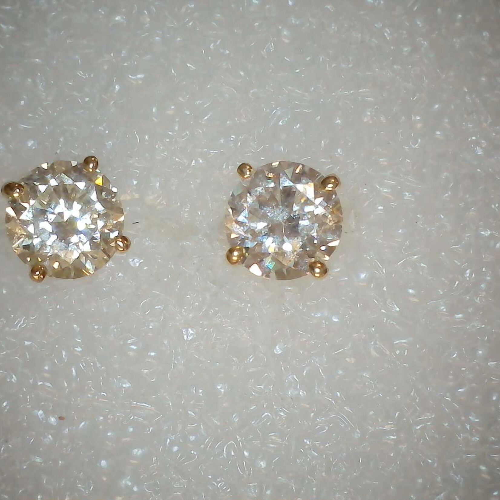 14 Kt YG Diamond Earrings 2.19 Ctw