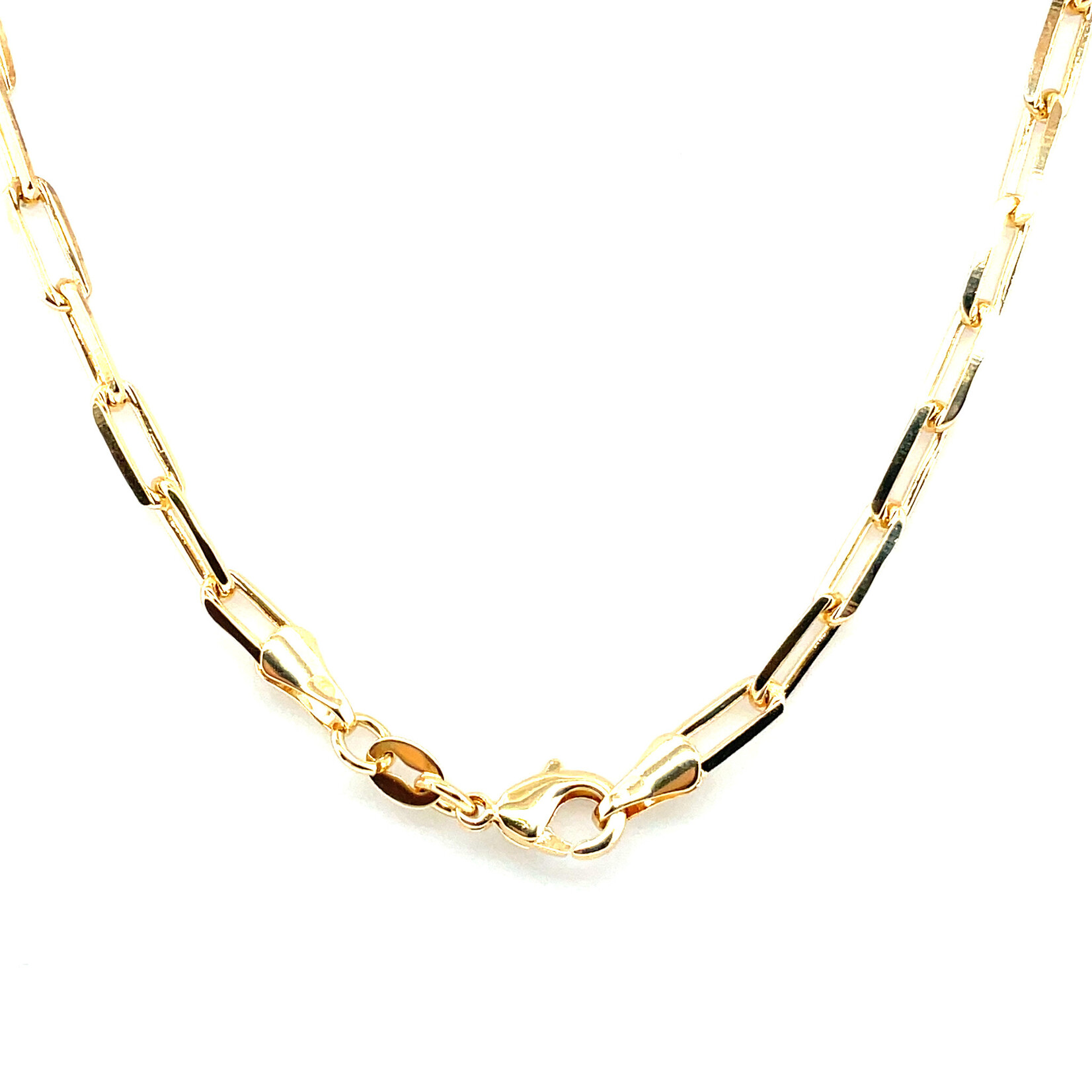 Gold Plated Paper Clip Chain, Fashion