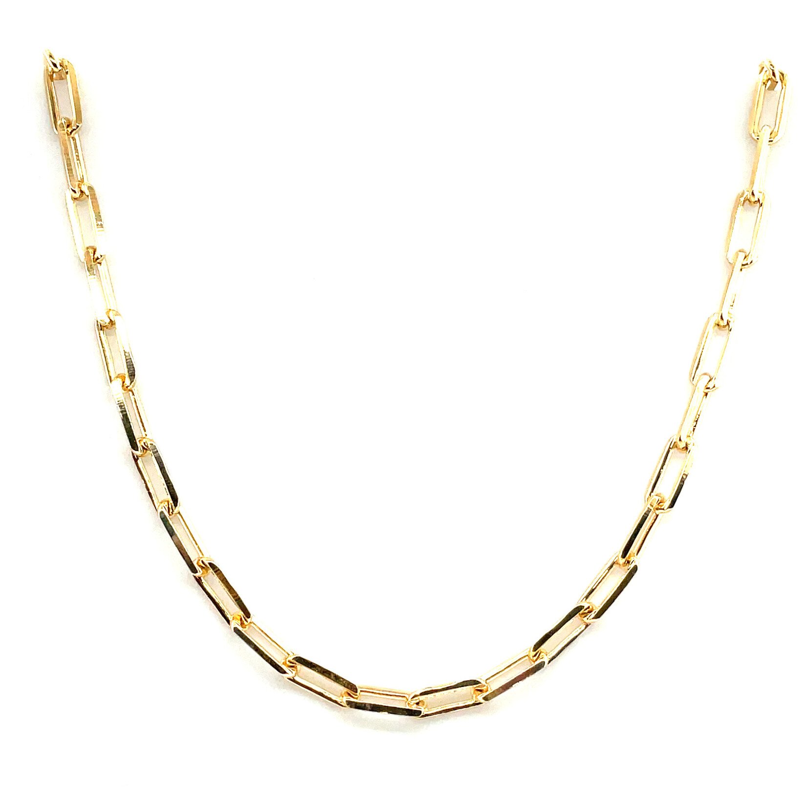 Gold Plated Paper Clip Chain, Fashion