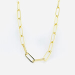 Gold Plated 19" Paper Clip Chain, Fashion