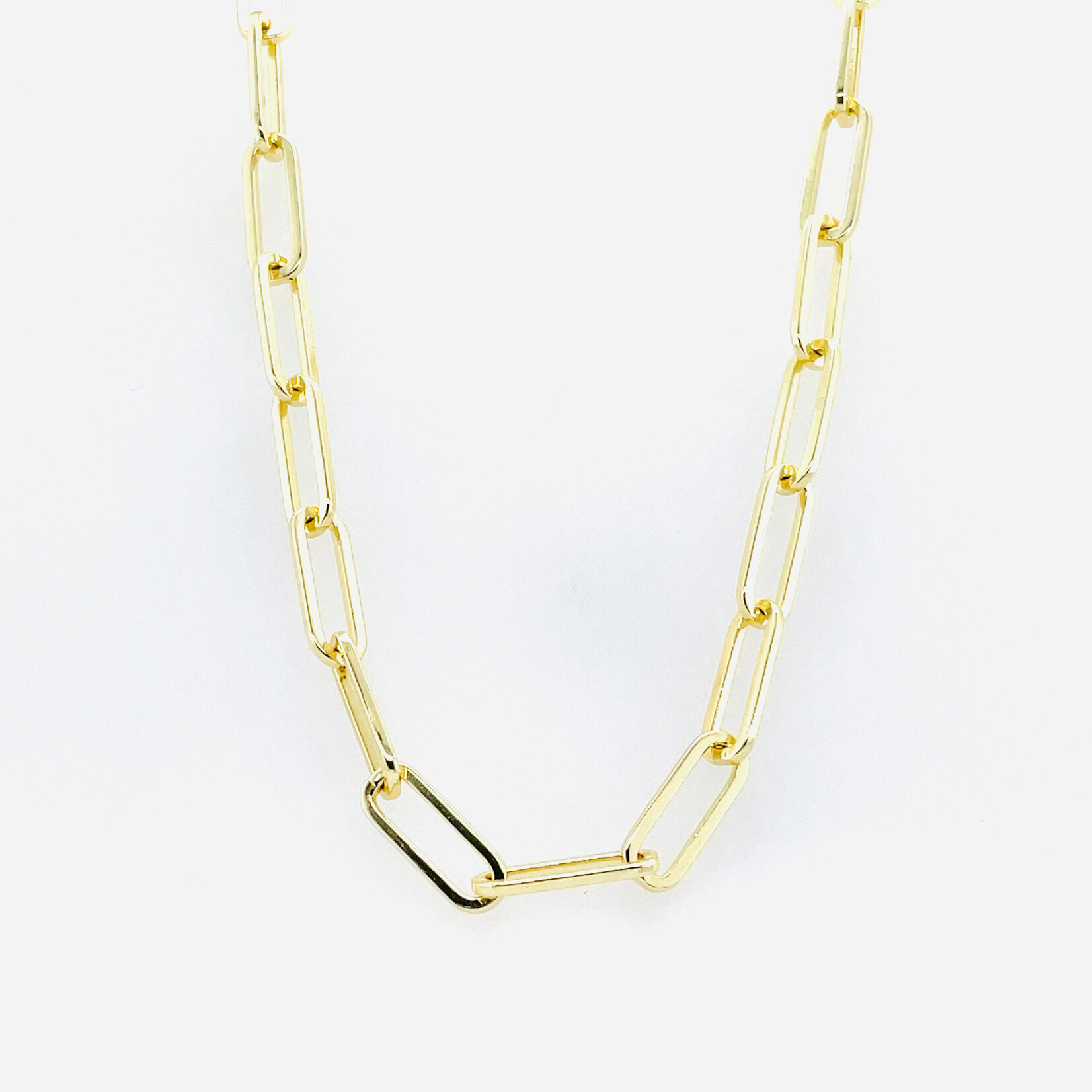 Gold Plated 19" Paper Clip Chain, Fashion