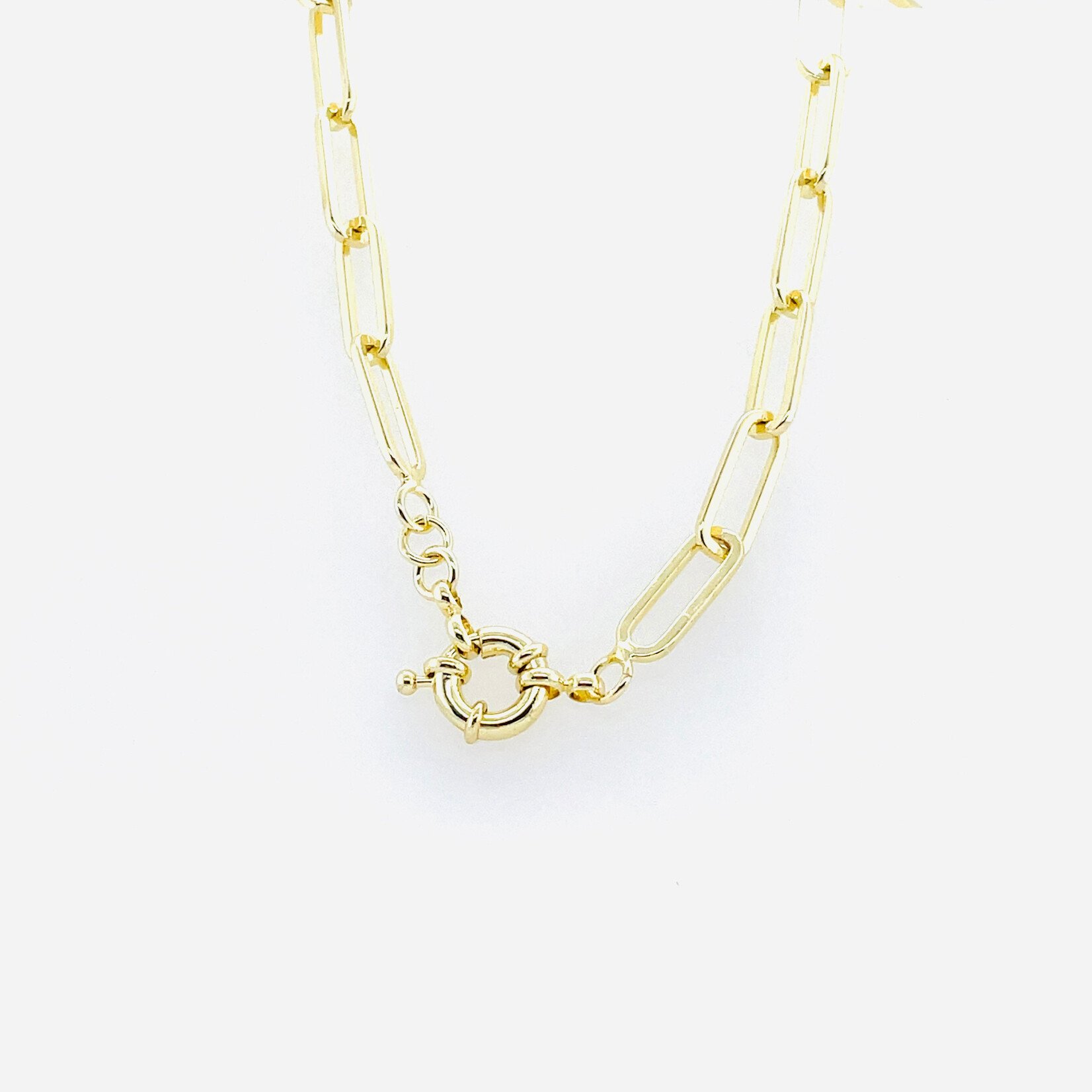 Gold Plated 19" Paper Clip Chain, Fashion